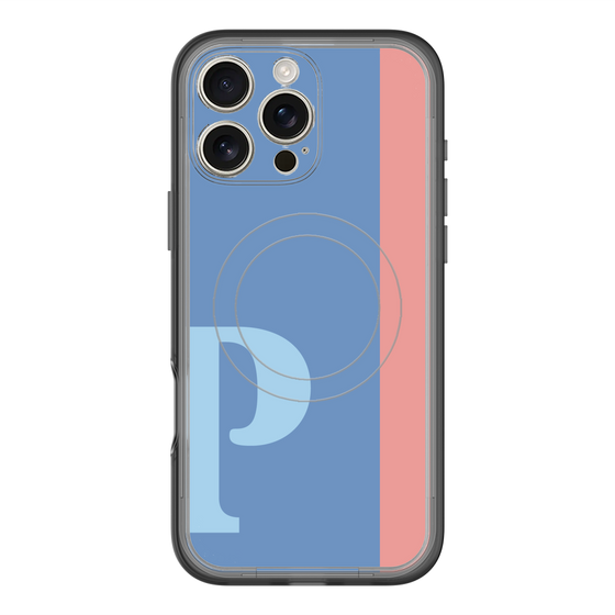 スリムプロテクションプレミアムケース with MagSafe［ オリジナル - initial color line - P blue ］