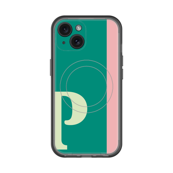 スリムプロテクションプレミアムケース with MagSafe［ オリジナル - initial color line - P green ］