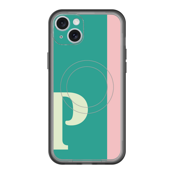 スリムプロテクションプレミアムケース with MagSafe［ オリジナル - initial color line - P green ］