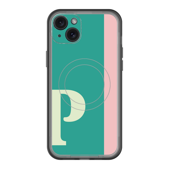 スリムプロテクションプレミアムケース with MagSafe［ オリジナル - initial color line - P green ］