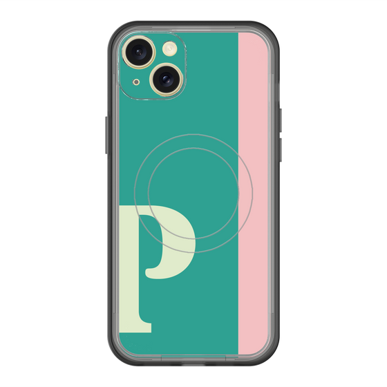 スリムプロテクションプレミアムケース with MagSafe［ オリジナル - initial color line - P green ］