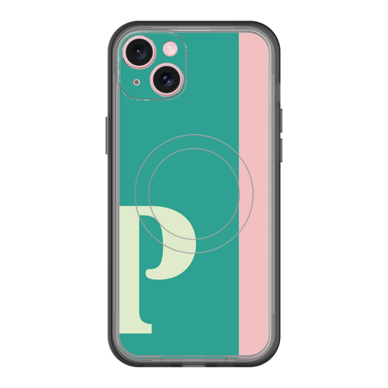 スリムプロテクションプレミアムケース with MagSafe［ オリジナル - initial color line - P green ］