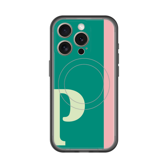 スリムプロテクションプレミアムケース with MagSafe［ オリジナル - initial color line - P green ］