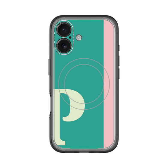 スリムプロテクションプレミアムケース with MagSafe［ オリジナル - initial color line - P green ］