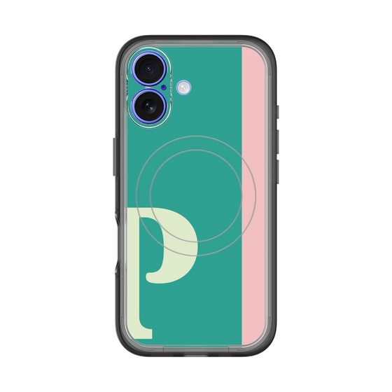 スリムプロテクションプレミアムケース with MagSafe［ オリジナル - initial color line - P green ］