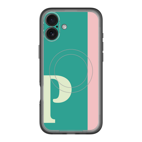 スリムプロテクションプレミアムケース with MagSafe［ オリジナル - initial color line - P green ］