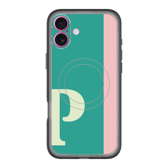 スリムプロテクションプレミアムケース with MagSafe［ オリジナル - initial color line - P green ］