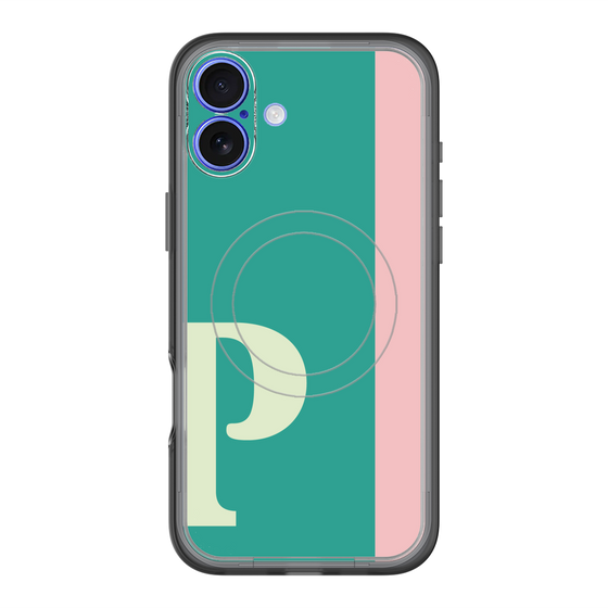 スリムプロテクションプレミアムケース with MagSafe［ オリジナル - initial color line - P green ］