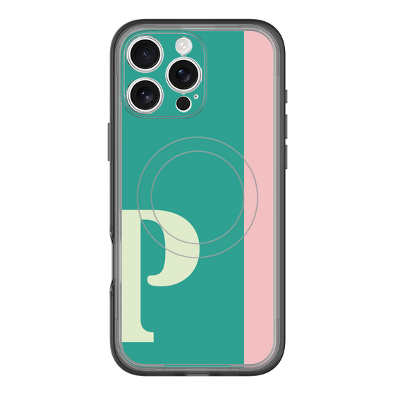 スリムプロテクションプレミアムケース with MagSafe［ オリジナル - initial color line - P green ］