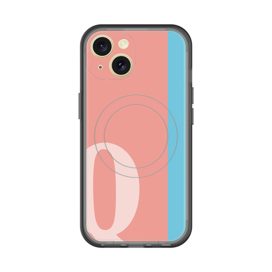 スリムプロテクションプレミアムケース with MagSafe［ オリジナル - initial color line - Q pink ］