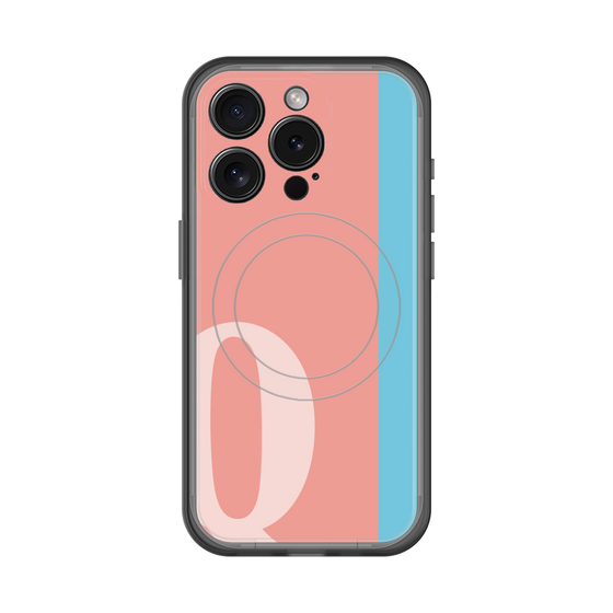 スリムプロテクションプレミアムケース with MagSafe［ オリジナル - initial color line - Q pink ］