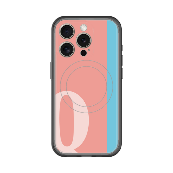 スリムプロテクションプレミアムケース with MagSafe［ オリジナル - initial color line - Q pink ］