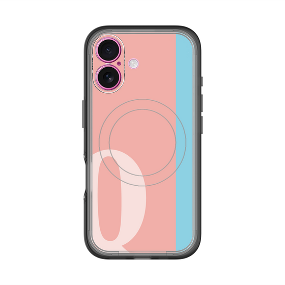 スリムプロテクションプレミアムケース with MagSafe［ オリジナル - initial color line - Q pink ］