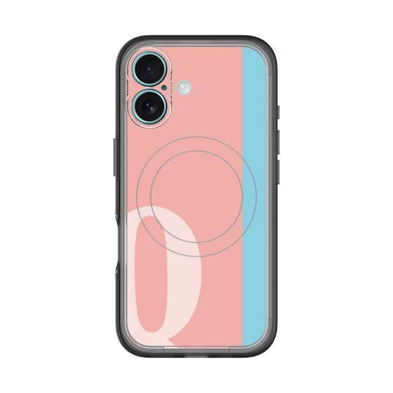 スリムプロテクションプレミアムケース with MagSafe［ オリジナル - initial color line - Q pink ］