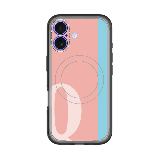 スリムプロテクションプレミアムケース with MagSafe［ オリジナル - initial color line - Q pink ］