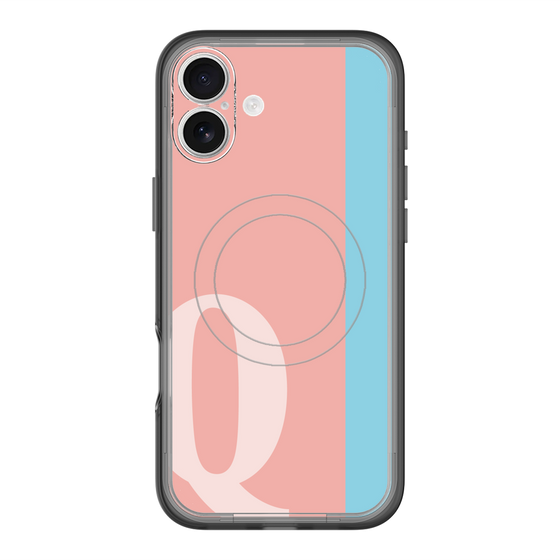 スリムプロテクションプレミアムケース with MagSafe［ オリジナル - initial color line - Q pink ］
