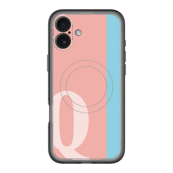 スリムプロテクションプレミアムケース with MagSafe［ オリジナル - initial color line - Q pink ］