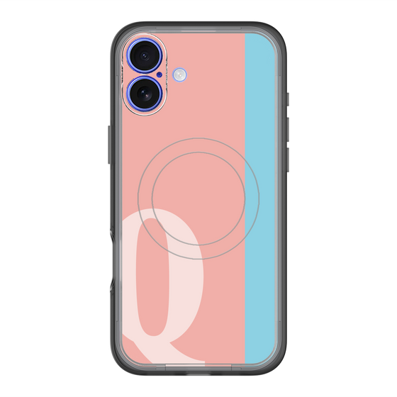 スリムプロテクションプレミアムケース with MagSafe［ オリジナル - initial color line - Q pink ］
