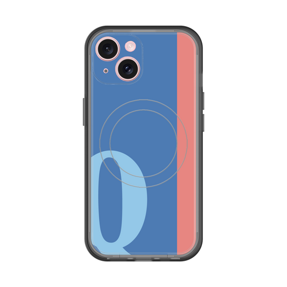 スリムプロテクションプレミアムケース with MagSafe［ オリジナル - initial color line - Q blue ］