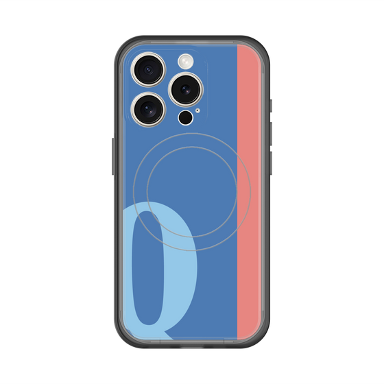 スリムプロテクションプレミアムケース with MagSafe［ オリジナル - initial color line - Q blue ］