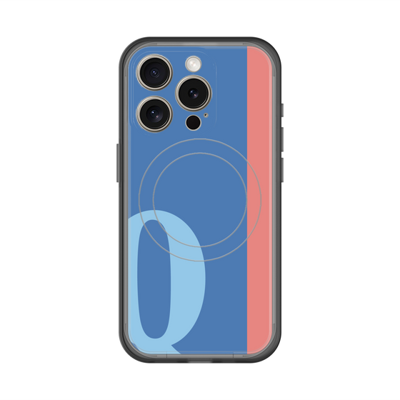 スリムプロテクションプレミアムケース with MagSafe［ オリジナル - initial color line - Q blue ］