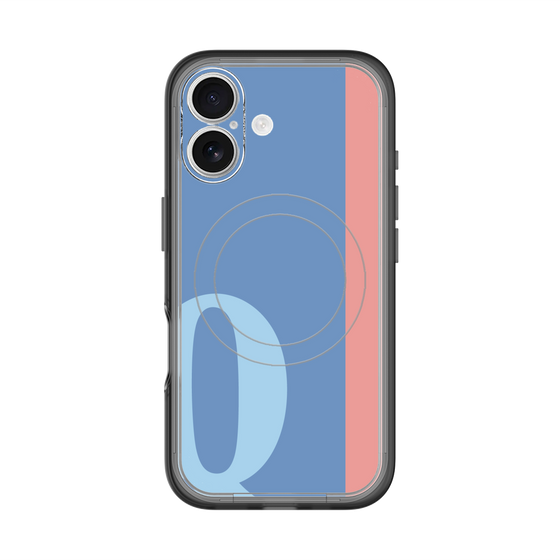 スリムプロテクションプレミアムケース with MagSafe［ オリジナル - initial color line - Q blue ］