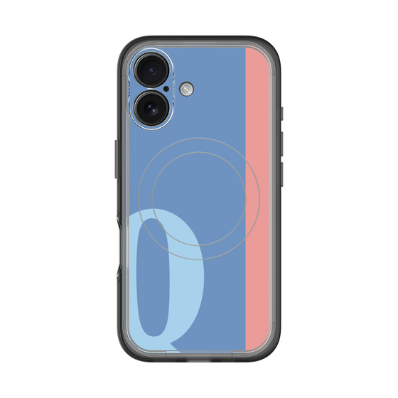 スリムプロテクションプレミアムケース with MagSafe［ オリジナル - initial color line - Q blue ］