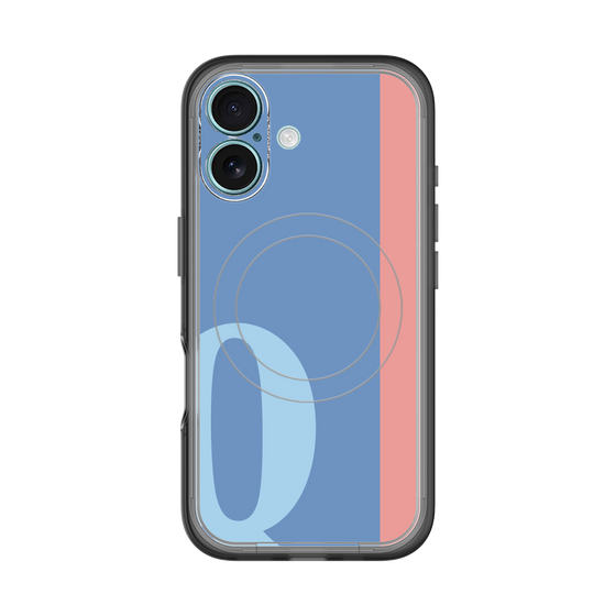 スリムプロテクションプレミアムケース with MagSafe［ オリジナル - initial color line - Q blue ］