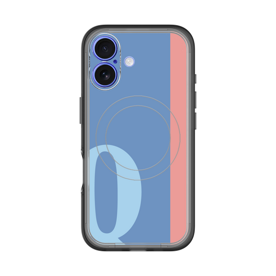 スリムプロテクションプレミアムケース with MagSafe［ オリジナル - initial color line - Q blue ］