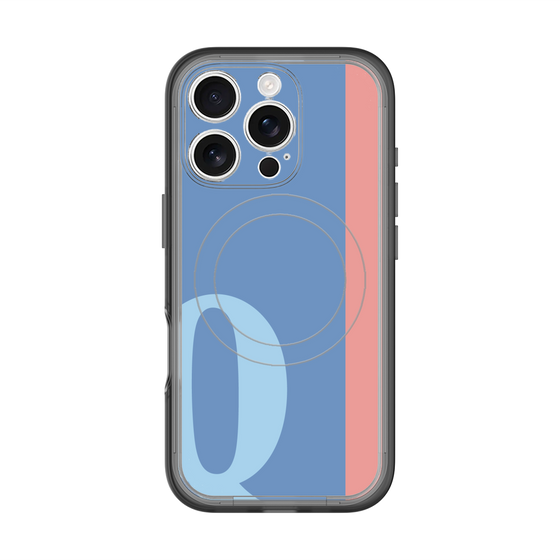 スリムプロテクションプレミアムケース with MagSafe［ オリジナル - initial color line - Q blue ］
