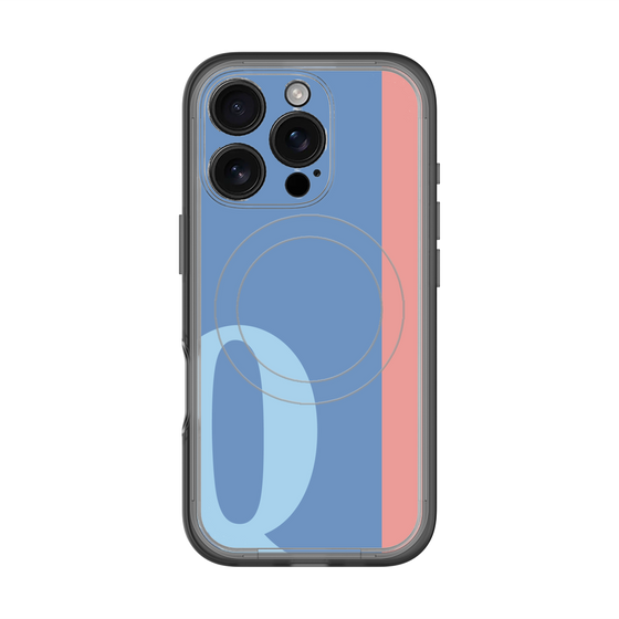 スリムプロテクションプレミアムケース with MagSafe［ オリジナル - initial color line - Q blue ］