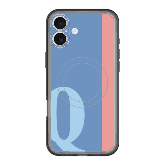 スリムプロテクションプレミアムケース with MagSafe［ オリジナル - initial color line - Q blue ］
