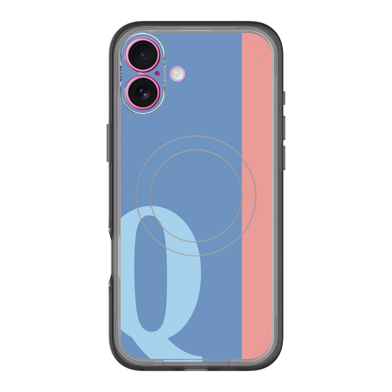 スリムプロテクションプレミアムケース with MagSafe［ オリジナル - initial color line - Q blue ］