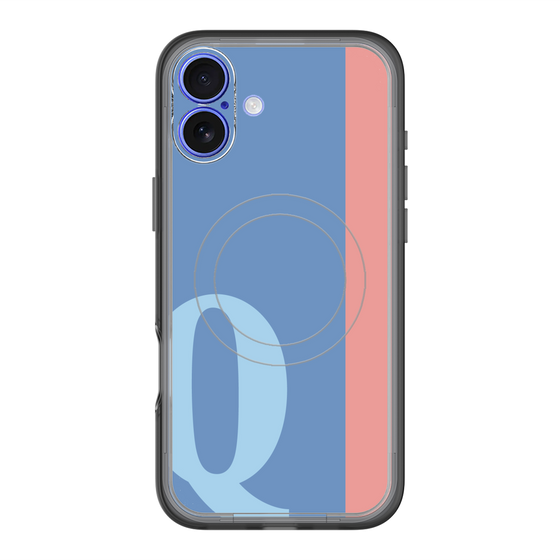 スリムプロテクションプレミアムケース with MagSafe［ オリジナル - initial color line - Q blue ］