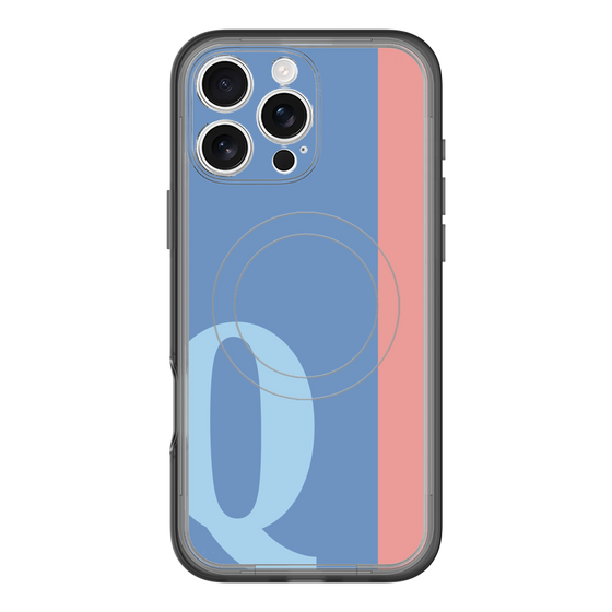 スリムプロテクションプレミアムケース with MagSafe［ オリジナル - initial color line - Q blue ］