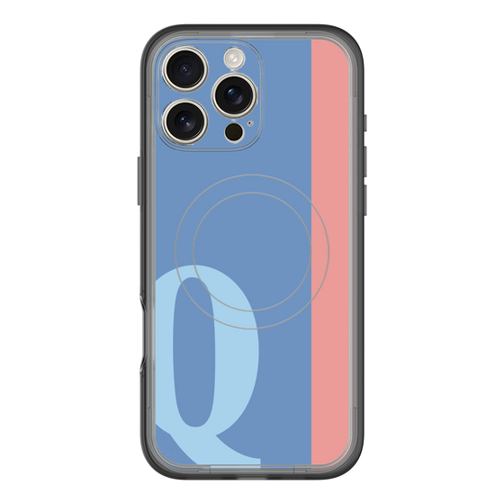 スリムプロテクションプレミアムケース with MagSafe［ オリジナル - initial color line - Q blue ］