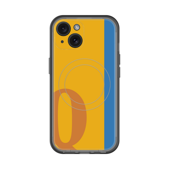 スリムプロテクションプレミアムケース with MagSafe［ オリジナル - initial color line - Q orange ］