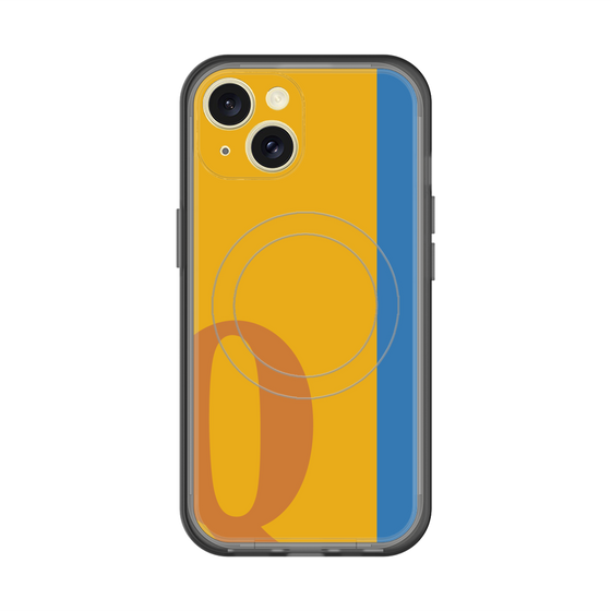 スリムプロテクションプレミアムケース with MagSafe［ オリジナル - initial color line - Q orange ］