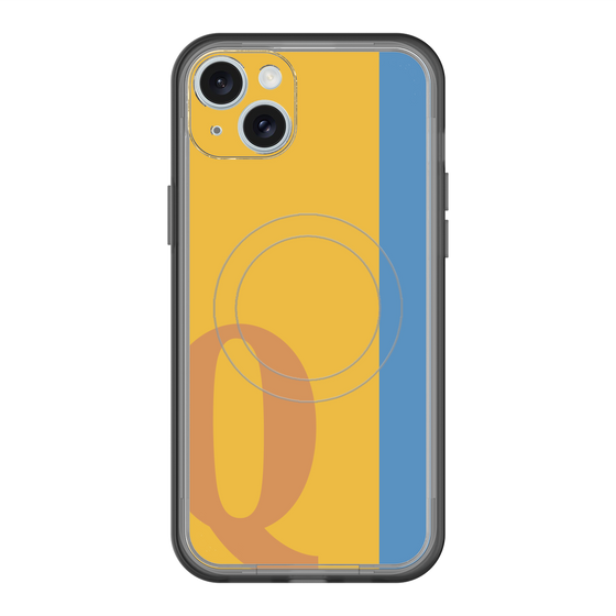 スリムプロテクションプレミアムケース with MagSafe［ オリジナル - initial color line - Q orange ］