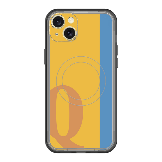 スリムプロテクションプレミアムケース with MagSafe［ オリジナル - initial color line - Q orange ］