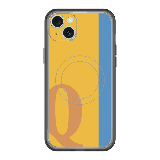 スリムプロテクションプレミアムケース with MagSafe［ オリジナル - initial color line - Q orange ］