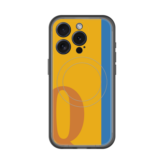 スリムプロテクションプレミアムケース with MagSafe［ オリジナル - initial color line - Q orange ］