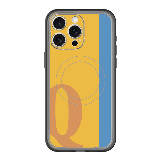 スリムプロテクションプレミアムケース with MagSafe［ オリジナル - initial color line - Q orange ］