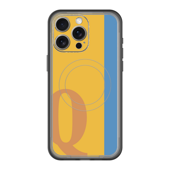 スリムプロテクションプレミアムケース with MagSafe［ オリジナル - initial color line - Q orange ］