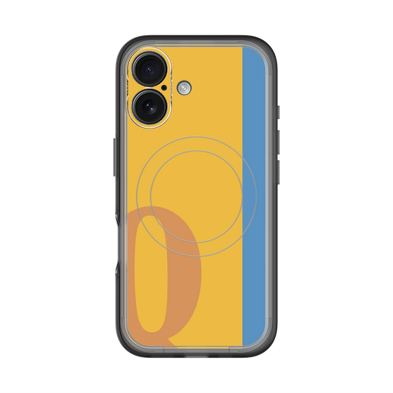 スリムプロテクションプレミアムケース with MagSafe［ オリジナル - initial color line - Q orange ］