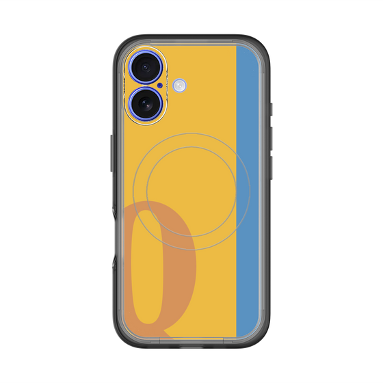 スリムプロテクションプレミアムケース with MagSafe［ オリジナル - initial color line - Q orange ］
