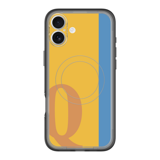 スリムプロテクションプレミアムケース with MagSafe［ オリジナル - initial color line - Q orange ］