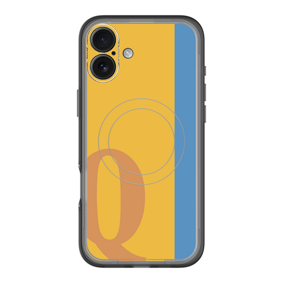 スリムプロテクションプレミアムケース with MagSafe［ オリジナル - initial color line - Q orange ］