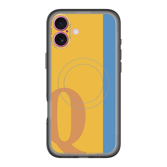 スリムプロテクションプレミアムケース with MagSafe［ オリジナル - initial color line - Q orange ］