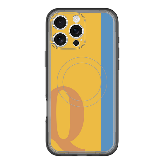 スリムプロテクションプレミアムケース with MagSafe［ オリジナル - initial color line - Q orange ］